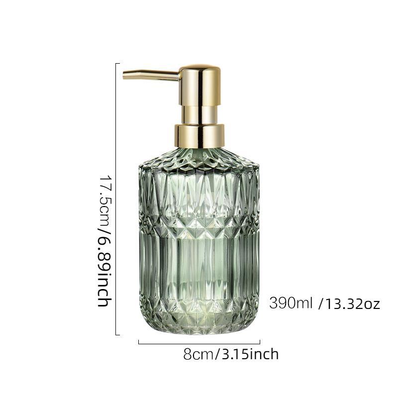 Glass Empty Refillable Bottle, 2pcs Vintage Empty Shower Gel Dispenser Bottle Set for Home Bathroom Decor