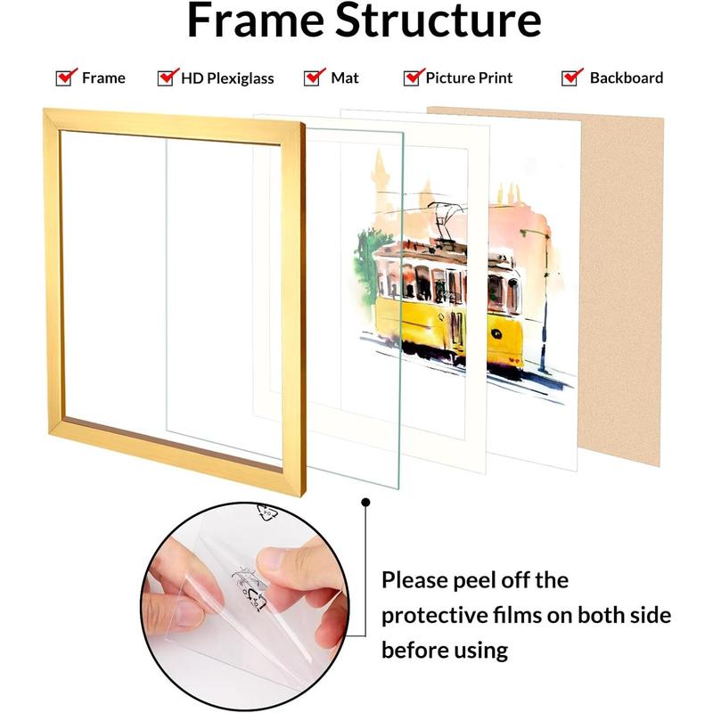 4x6 Picture Frames (1 Pack, Gold), Simple Designed Photo Frame, For Pictures 4x6 for Wall Mounting, Classic Simple Home Office Decor