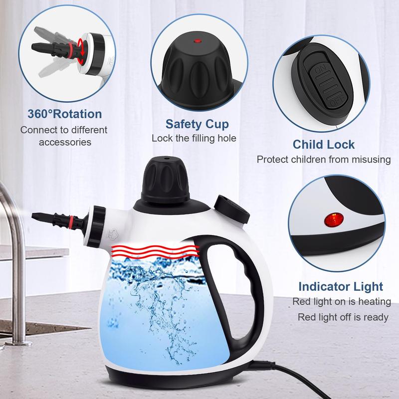 KOITAT High-temperature high-pressure steam cleaner home removing mites multifunctional kitchen de-greasing air conditioning hood cleaner handheld steam cleaner   Cleaning Household