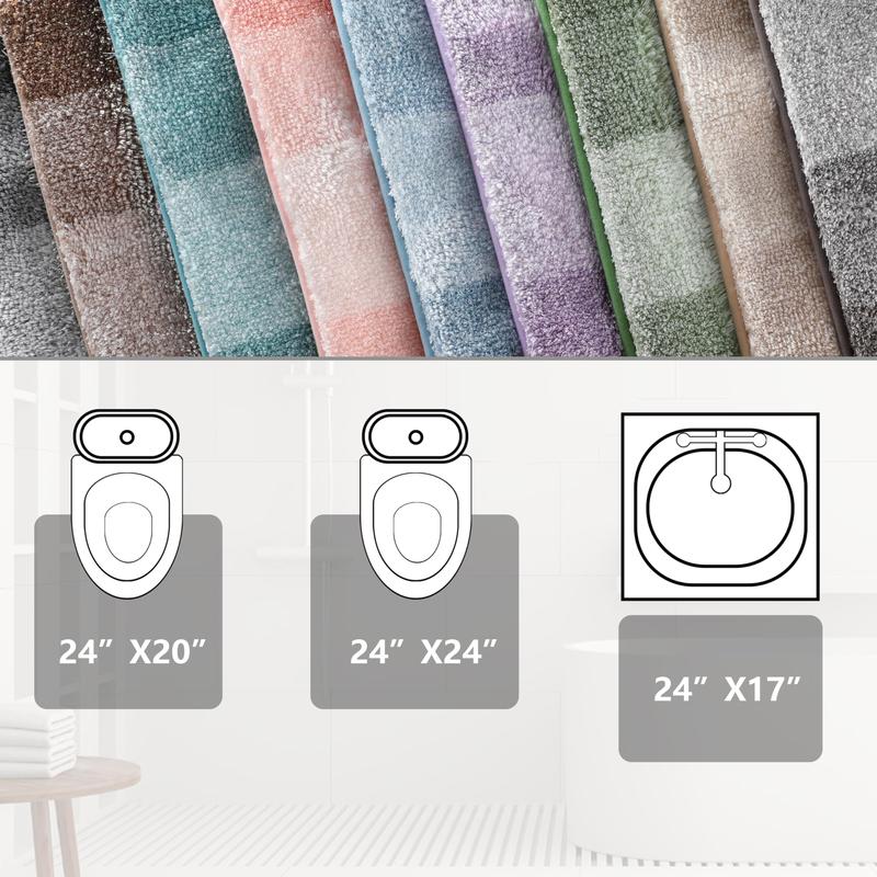 Bathroom Rugs Mat, Luxury Soft Comfortable Plush Absorbent Microfiber Bath Rugs, Extra Thick Non Slip Shaggy Shower Rug, Machine Wash, Bath Carpet for Bathroom Floor, Tub, 24