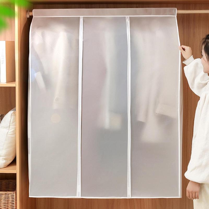 Clear Clothes Dust Cover, 1 Count Hanging Clothes Coat Storage  Dust Bag with Zipper, Home Organizer for Bedroom, Wardrobe, Closet