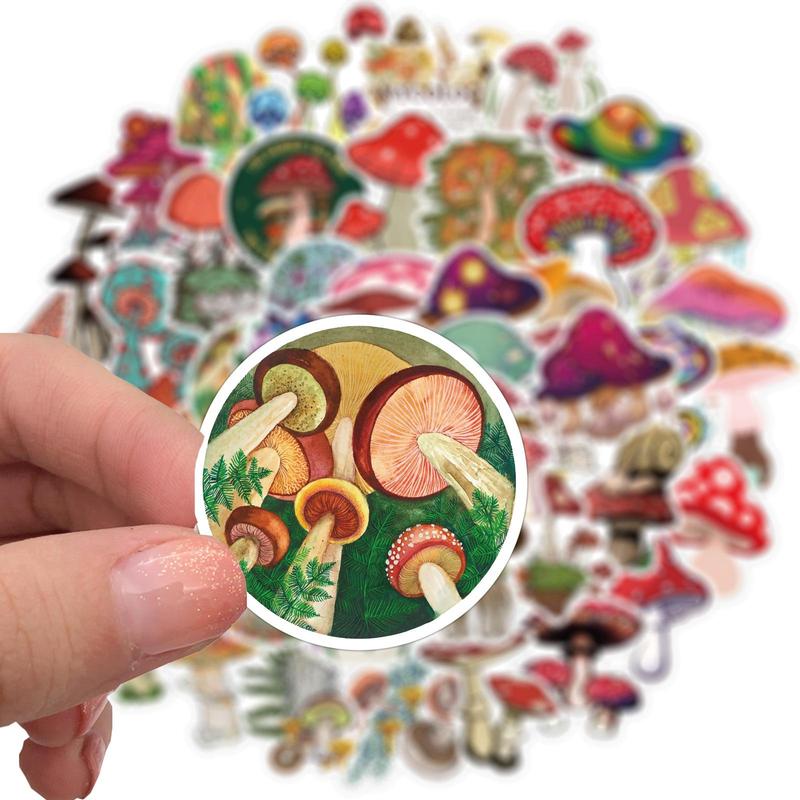 Mushroom Series Graffiti Sticker, 100pcs Waterproof Decoration Anime Naughty Stickers, DIY Creative Toy Home Decoration Sticker, Scrapbooking Supplies, Decorative Decal Accessories