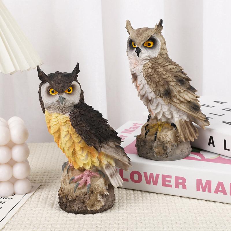 Owl Decor Statue Sculpture for Home, Office, Bookshelf, TV Stand Halloween Decoration Resin Animal Sculpture Crafts