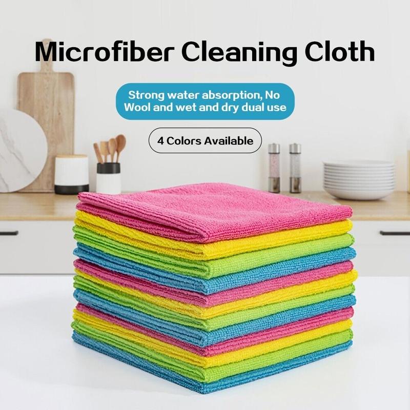 12count Soft Microfiber Absorbent Car Washing Cloths Kitchen Cleaning Rag Reusable Towels