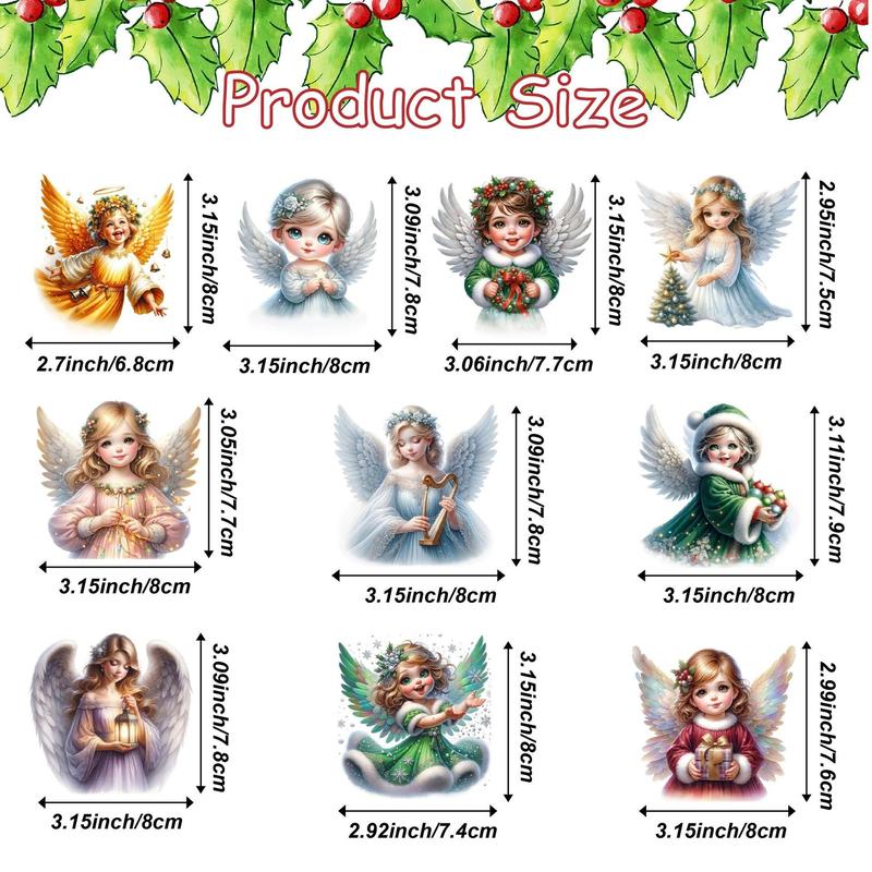 Christmas Angel Pattern Hanging Decoration, 20pcs set Wooden Angel Ornament, Hanging Decoration for Christmas Tree, Farmhouse Holiday Religious Decorations