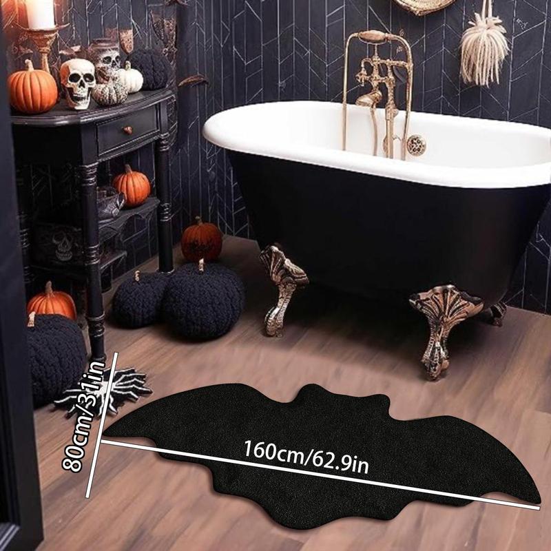 Bat Design Bathtub Mat, 1 Count Non-slip Soft Floor Mat, Decorative Carpet for Home Living Room Bedroom, Halloween Decoration