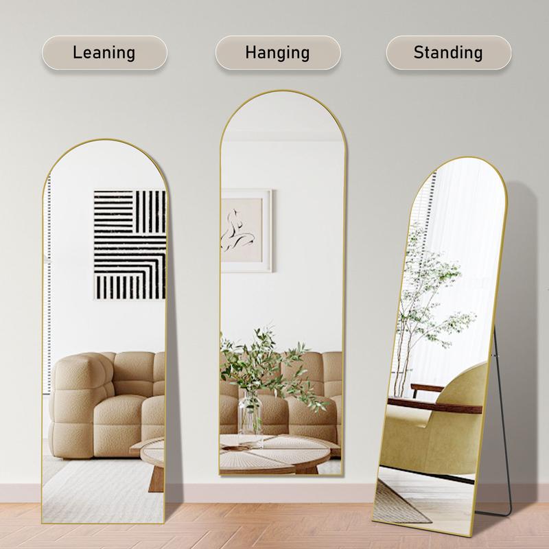 [DEAL] Full Length Mirror Body Mirror Floor Standing Mirror Hanging Leaning Against Wall, Aluminum Alloy Thin Frame for Living Room Bedroom Cloakroom