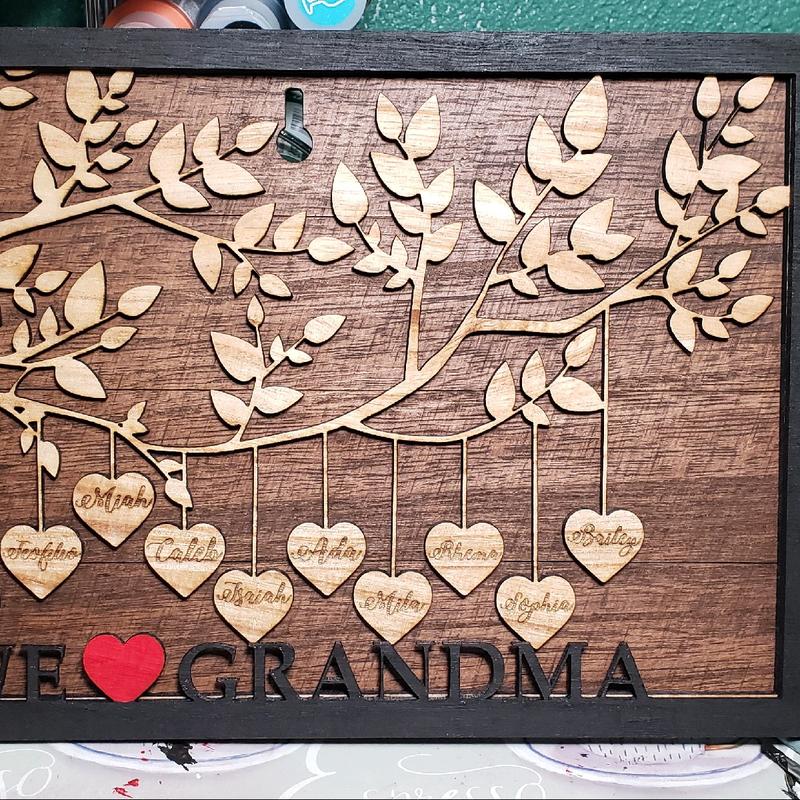 Mom Grandmother Family Tree Sign Decor Gift Hand Hanging Traditional