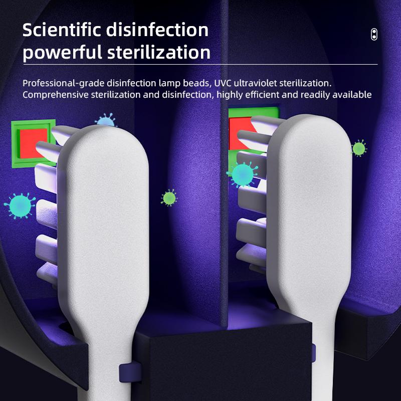 Toothbrush cleaning box, cleaning and air drying, LED smart screen, rechargeable wall mounted toothbrush, detachable and traceless wall mounted