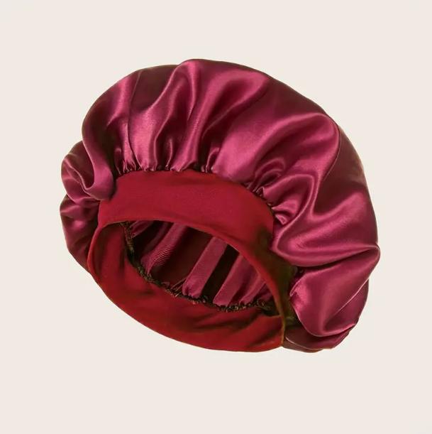 Unscented Silk Satin Sleep Cap Bonnet with Wide Brim – Comfortable Elastic Band Shower Caps for Daily Use