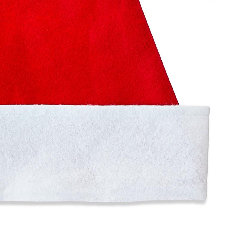 Red & White Felt Santa Hat for Adults, Medium Size