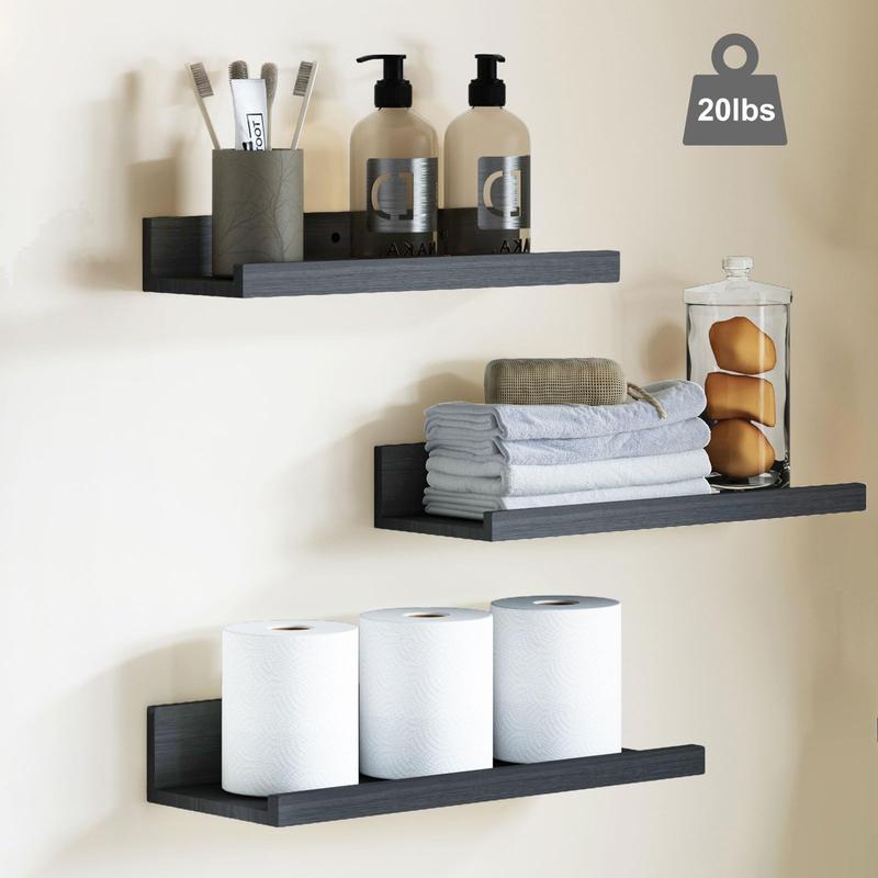 Floating Shelves, 6 Sets of Wall Mounted Shelves for Home Decor, Modern Picture Ledge Shelves for Living Room, Bedroom, Bathroom, Kitchen