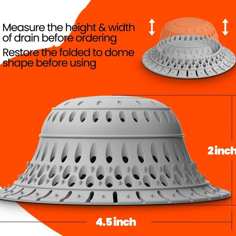 Drain Hair Catcher 1 Pack - for Shower, Bathtub, Tub Drains, Cover & Protector for Pop-Up and Regular Drains in Bathroom