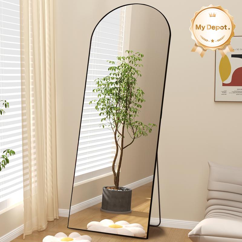 [DEAL] Full Length Mirror Body Mirror Floor Standing Mirror Hanging Leaning Against Wall, Aluminum Alloy Thin Frame for Living Room Bedroom Cloakroom