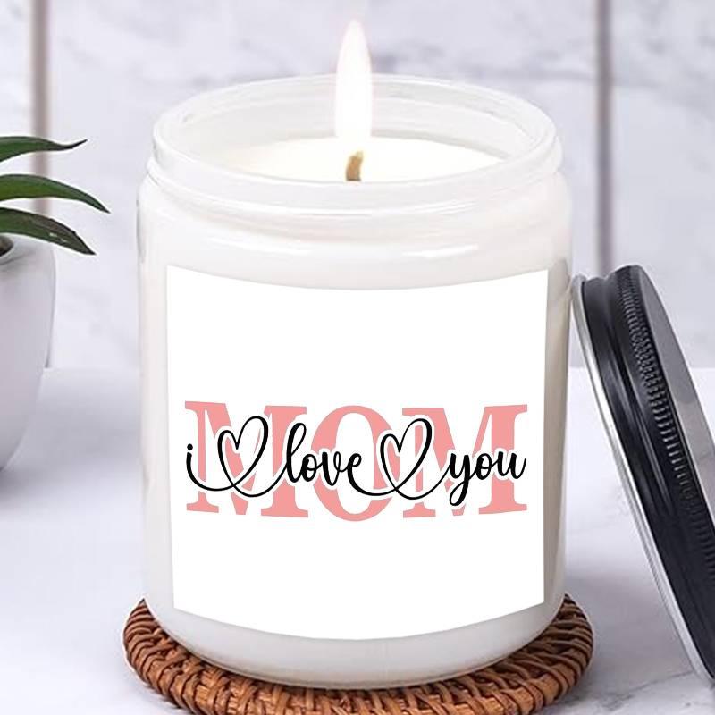 Letter & Heart Pattern Candle, Long Lasting Candle, Home Decor Supplies for Living Room Bedroom, Gift for Mom, Birthday Anniversary Gift