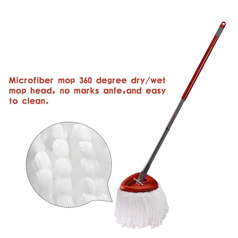 Replacement Head Microfiber Spin Mop Refills (Pack of 3) - Easy Floor Cleaning Mop Head Replacement Set Absorbent Adjustable