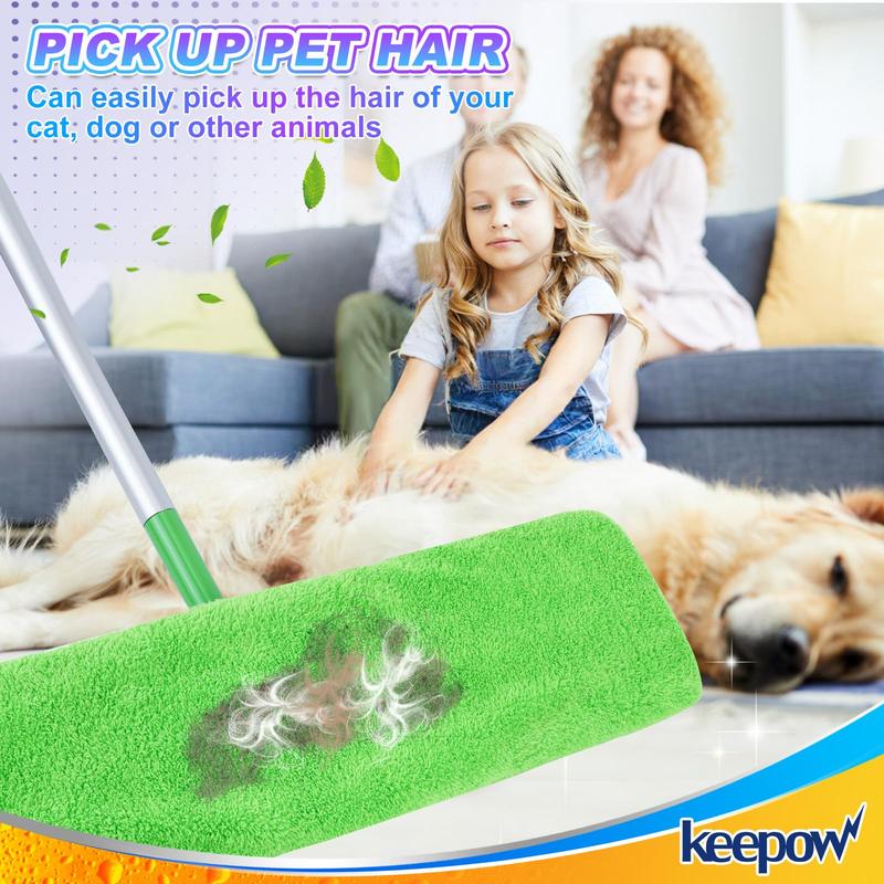 KEEPOW Reusable XL Wet Pads Compatible with Swiffer XL Sweeper for All 17*5 Inches Flat Mop 6 Pcs (mop is not included)