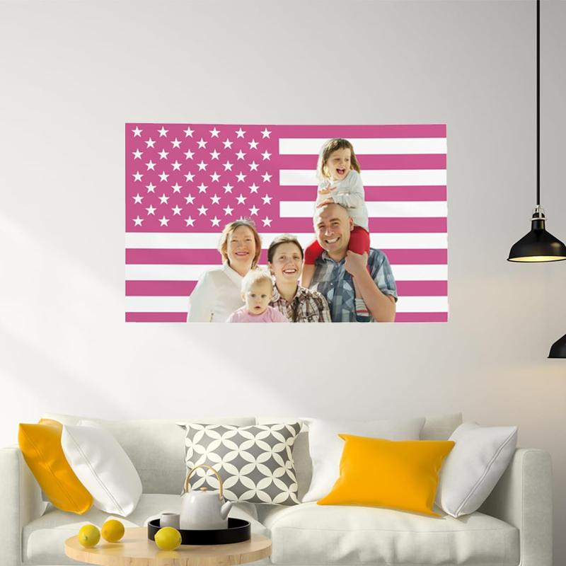 Custom Pink America Flag 40x60 inch Personalized Flags Design Your Image Funny Tapestry Poster For Decorate Clubs Concerts Bars University Dormitories Living Rooms Bedrooms