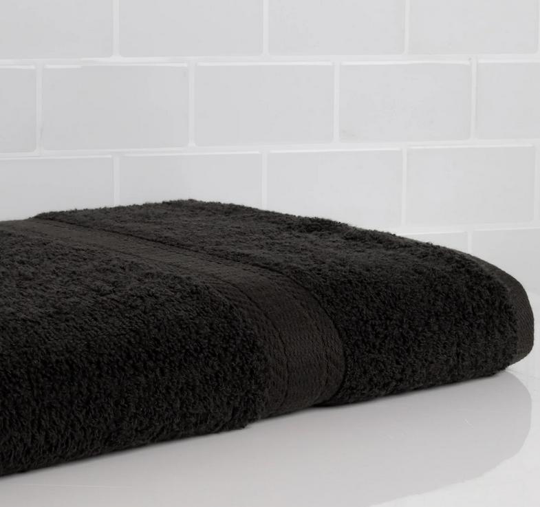 nstays Solid Bath Towel, Rich Black