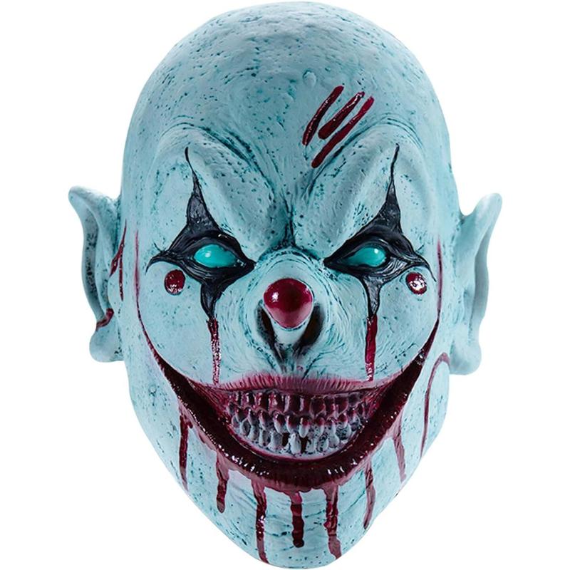 Horror Clown Mask Scary Evil Killer Halloween Cosplay Mask Creepy Demon Masquerade Party Costume Accessories Full Head Latex Prop