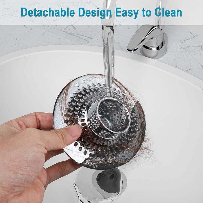 Drain Hair Catcher Tub Drain Protector, Stainless Steel Bathtub Shower Drain Hair Stopper Strainer Trap for Shower Bathroom Sink to Catch Hair