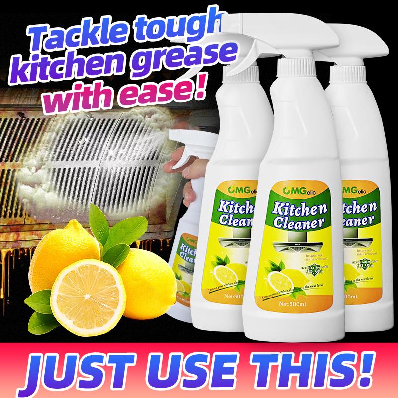 OMGelic Kitchen Heavy Oil Cleaning Agent Antibacterial All Purpose Cleaning Spray for Kitchens, Countertops, Ovens, and AppliancesHousehold Range hood cleaner to remove heavy grease net kitchen cleaner powerful chemical degreaser descaling