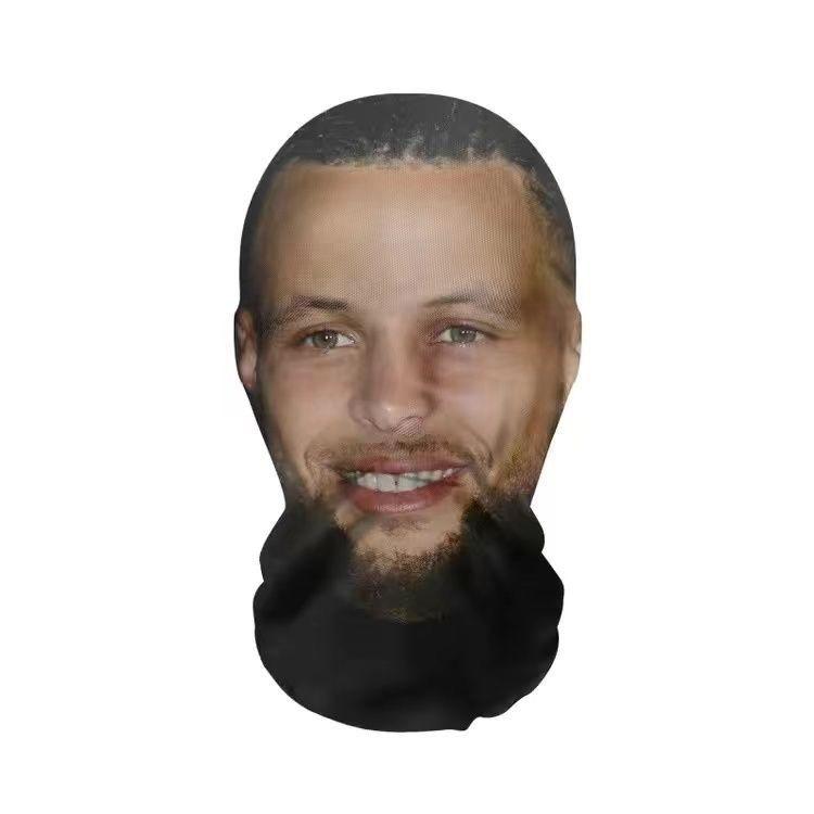 KOL RapStar Stephen Curry Basketball Mesh Mask - Funny Prank Party Headgear for Halloween, Lightweight and Comfortable