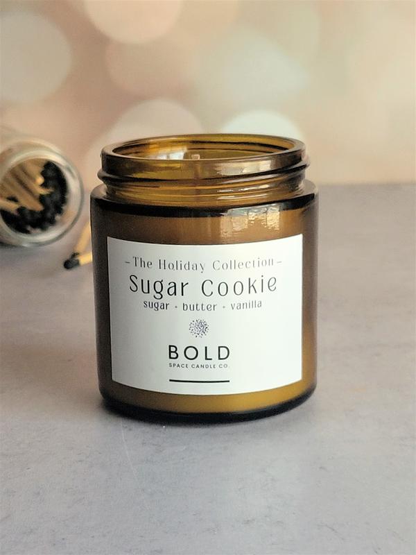 Sugar Cookie - 3 oz. Amber Soy Candle - Sugar + Vanilla Decor Fragrance Scented