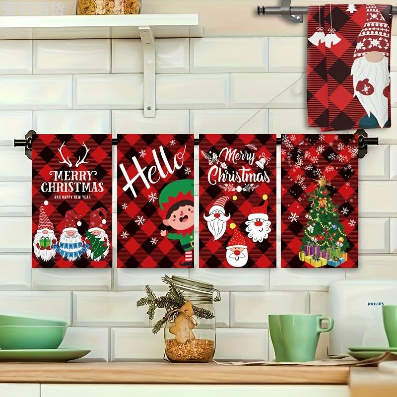 5pcs Soft & Absorbent Christmas Towels - Festive Cartoon Designs with Snowflakes, Trees & More - Perfect for Holiday Decor & Bathroom Essentials, Christmas Decor, Christmas Decorations