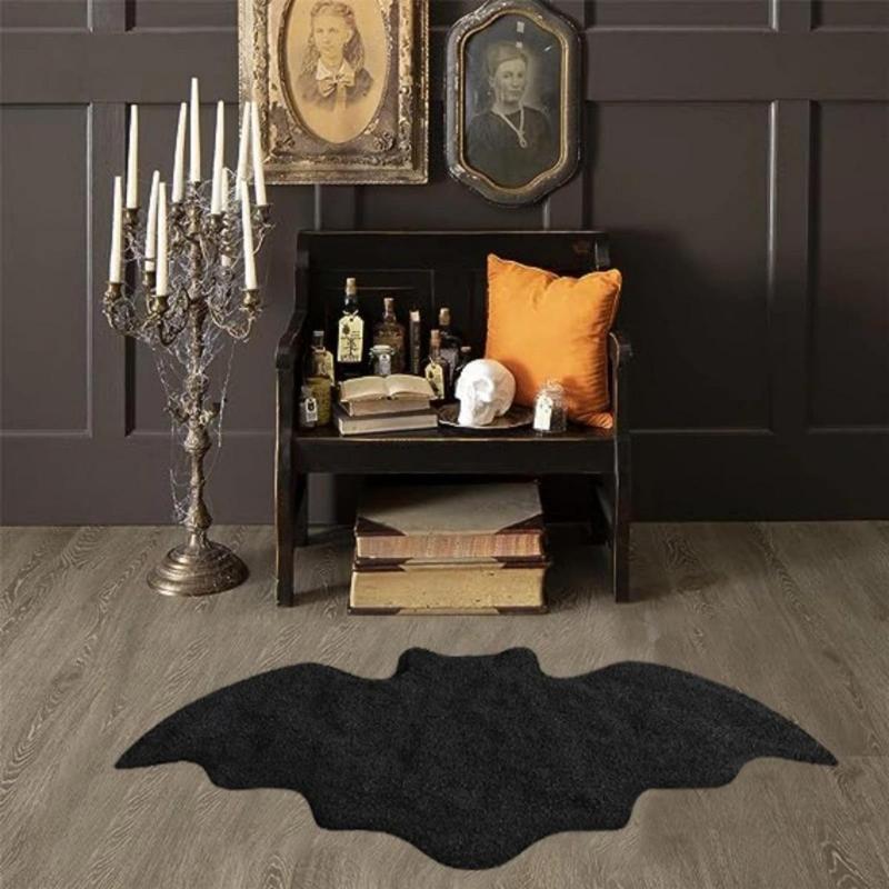 Bat Design Bathtub Mat, 1 Count Non-slip Soft Floor Mat, Decorative Carpet for Home Living Room Bedroom, Halloween Decoration