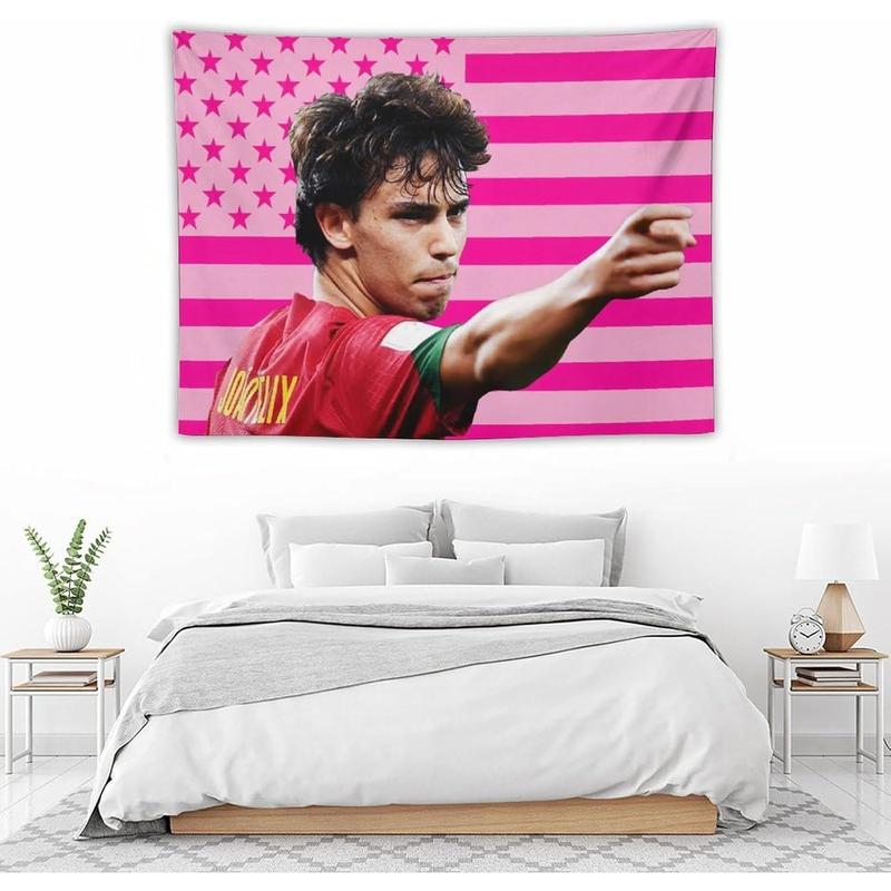 Joao Celebrity and Decorations Stuff American Pink Flags Wall Funny Tapestry Hanging Felix Merch for Dorm Bedroom Decorative Aesthetic Tapestries