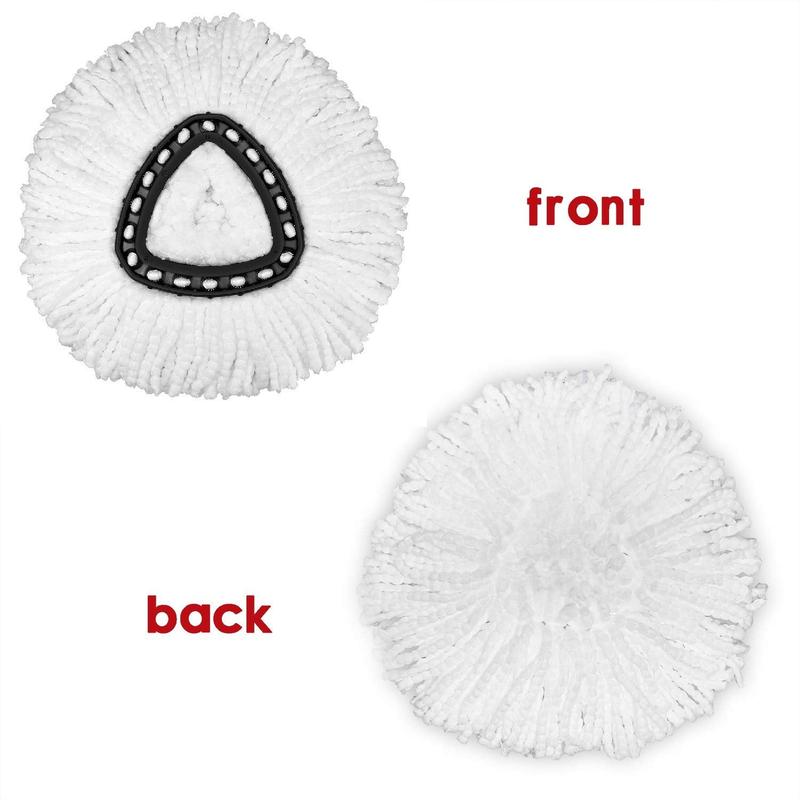 Replacement Head Microfiber Spin Mop Refills (Pack of 3) - Easy Floor Cleaning Mop Head Replacement Set Absorbent Adjustable