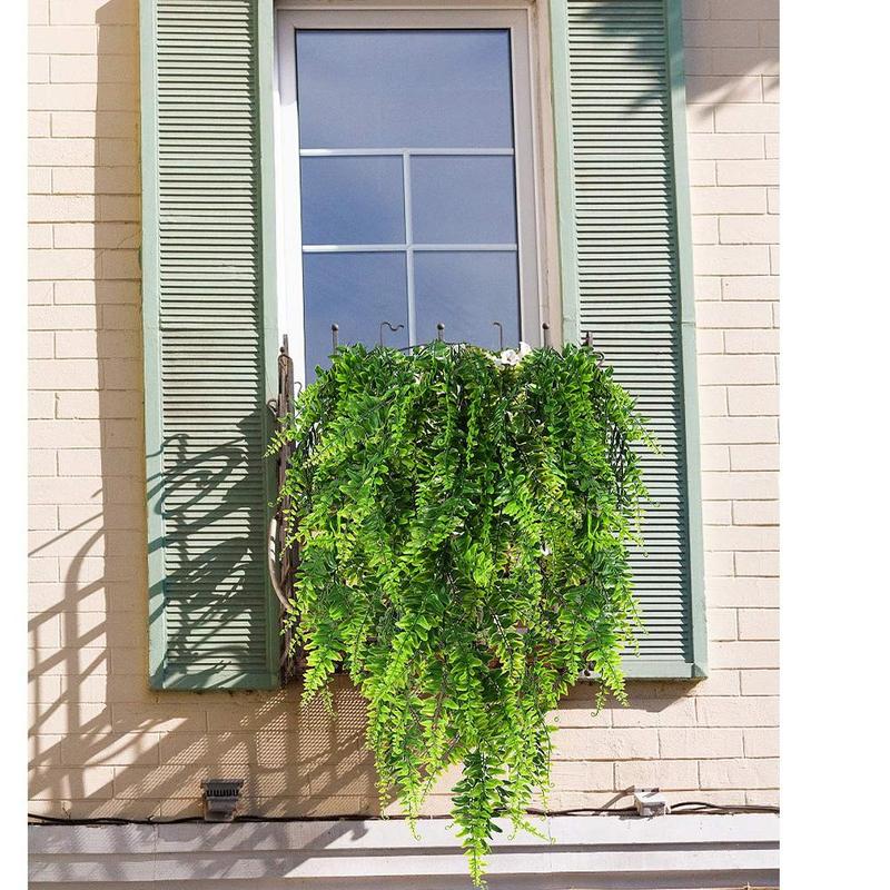 80cm Artificial Persian Fern Plant Vine, 2 Counts Fake Plant Garland Rattan, Fake Plant for Wall Garden Home Wedding Party Decoration