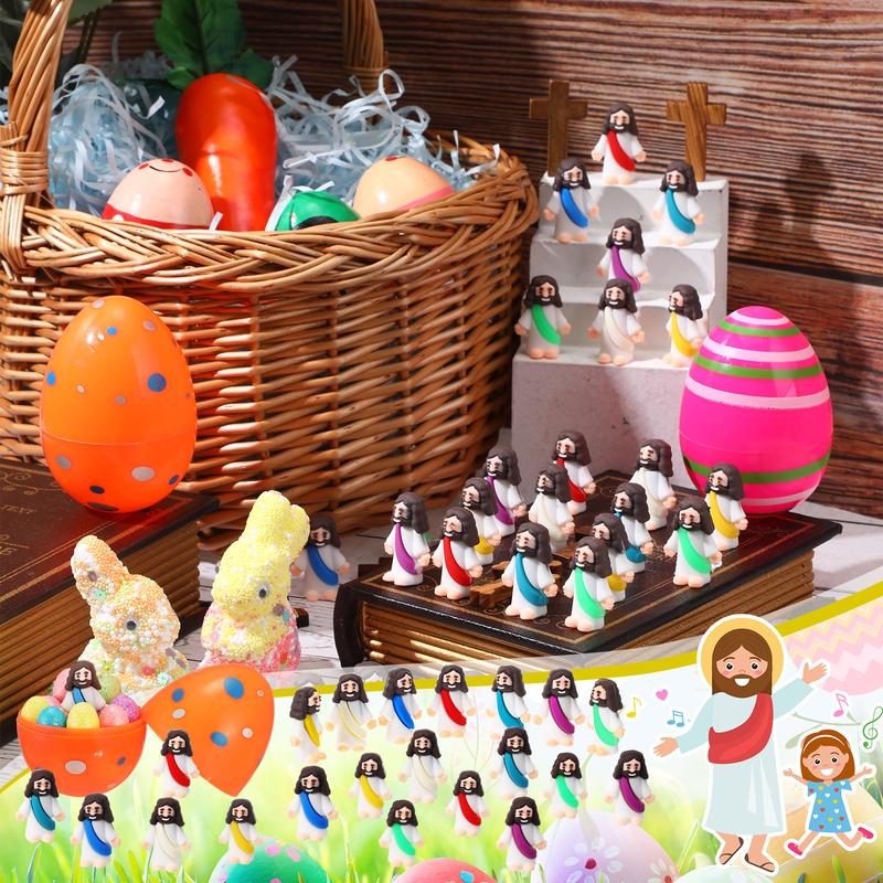 Mini Jesus Figures 25 Pcs Little Jesus Statue Cute Jesus ornament Creative Religious Party Gift for Family Friend  Religious Christmas Christian Baptism Gifts