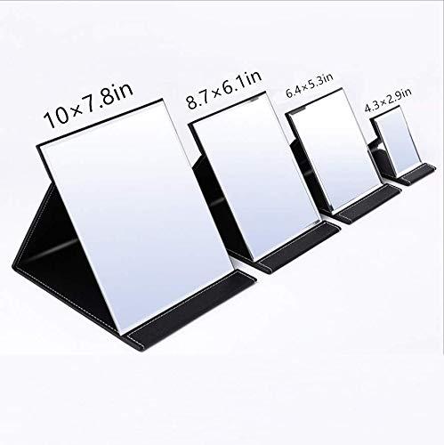 Folding Travel Mirror, PU Portable Adjustable Rectangular Ultrathin Mirror, for Travel, Camping,Home (8.7W×6.1L)