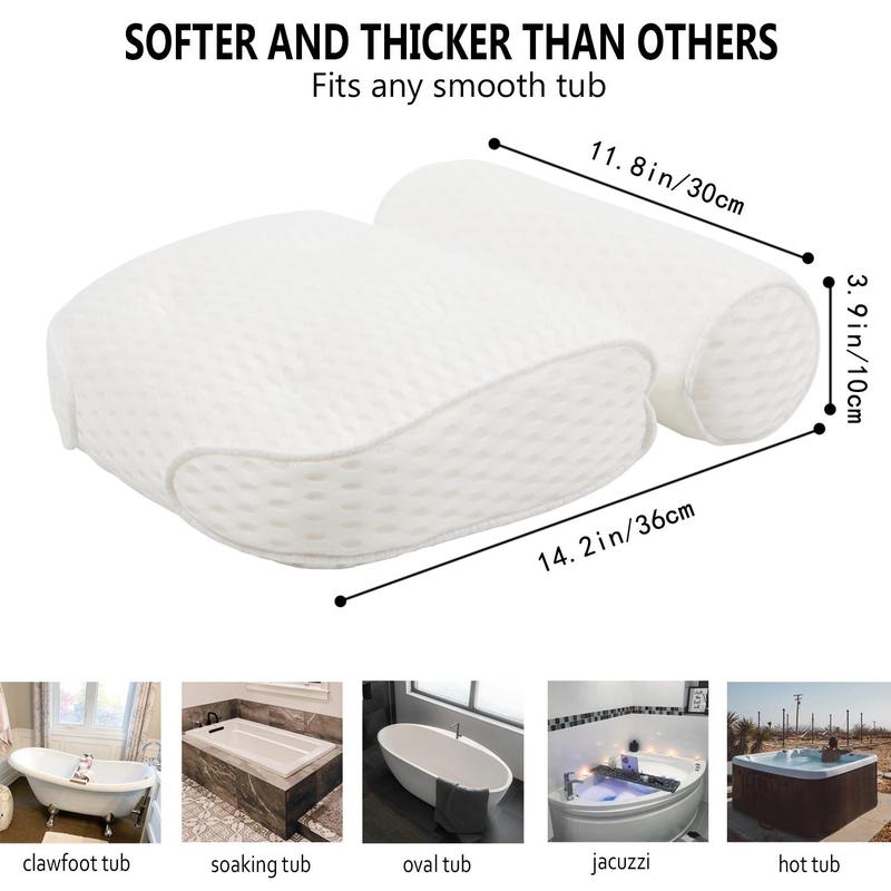 Bathtub Breathable Cooling Pillow, Non-slip Bathtub Neck & Back Support Pillows with Suction Cup, Bathroom Accessories, Bathtub Accessories, Chill Room Accessories for Summer, Home Essentials