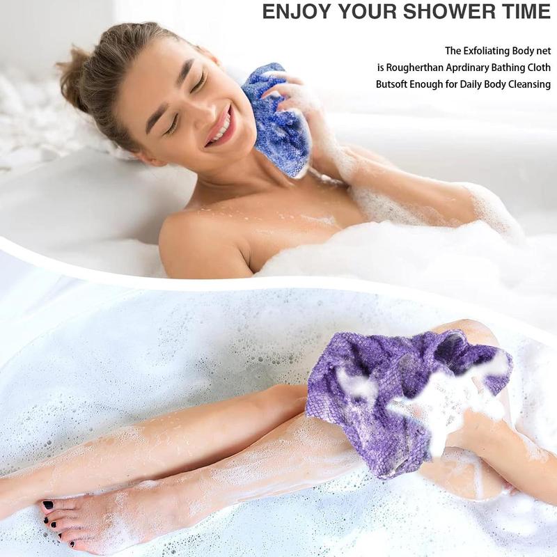 Back Scrubber, Bath & Body Wash Exfoliating Mesh Towel, Scrub Brush Cleaning, Bath & Body Care Tool for Home & Spa, Shower Accessories