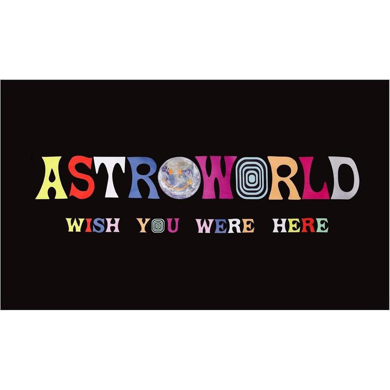 Astroworld Flag Black, 40x60 inch Flag Banner, Man Cave Wall Flag with Brass Grommets for College Dorm Room Decor,Tailgates,Parties,Gift, Please identify the store name SSandy for purchase