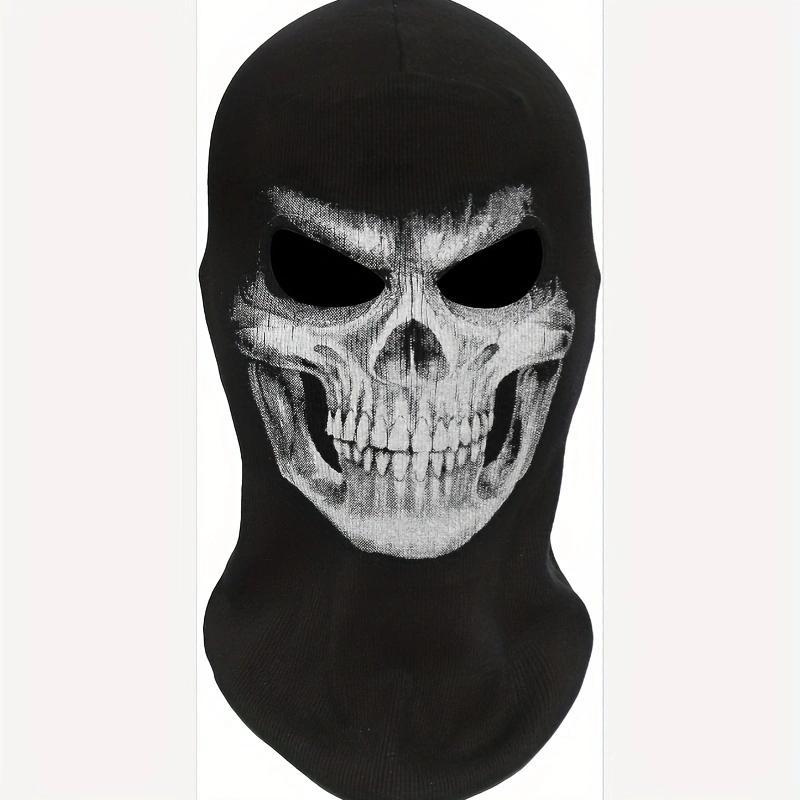 Motorcycle Mask, Skull Pattern Full Face Helmet Cover for Motorcycle Bike Outdoor Sports, Halloween Role Play Costume