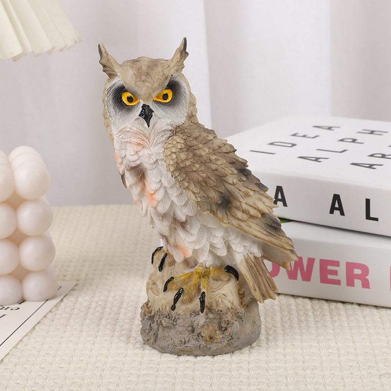 Owl Decor Statue Sculpture for Home, Office, Bookshelf, TV Stand Halloween Decoration Resin Animal Sculpture Crafts