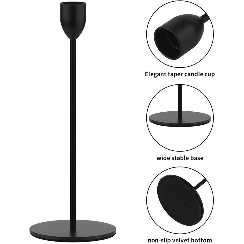 Matal Black Candle Holder - 3PCS Candlestick Holders. interior Decor