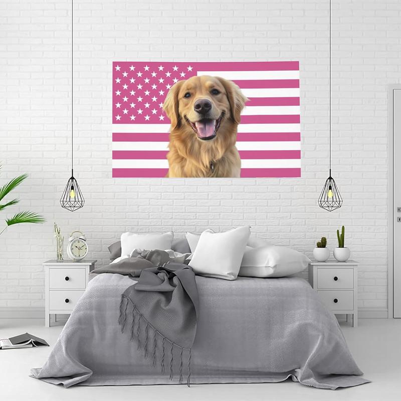 Custom Pink America Flag 40x60 inch Personalized Flags Design Your Image Funny Tapestry Poster For Decorate Clubs Concerts Bars University Dormitories Living Rooms Bedrooms