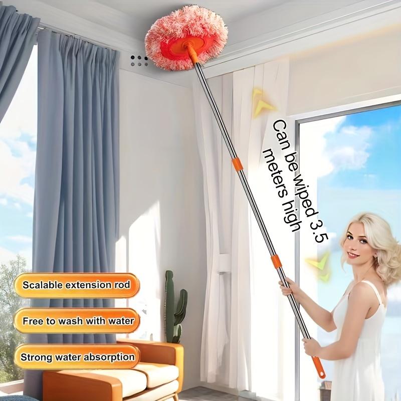 Dust Mop,360°Rotating Cleaning Mop,Adjustable Cleaning Mop,Extendable Wall Cleaning Mop,Wall Cleaner Mop,Sunflower Mop With Height Adjustable Handle,Wet & Dry Floor Cleaning Mop for Hardwood, Tiles, Laminate - Dust Broom mops