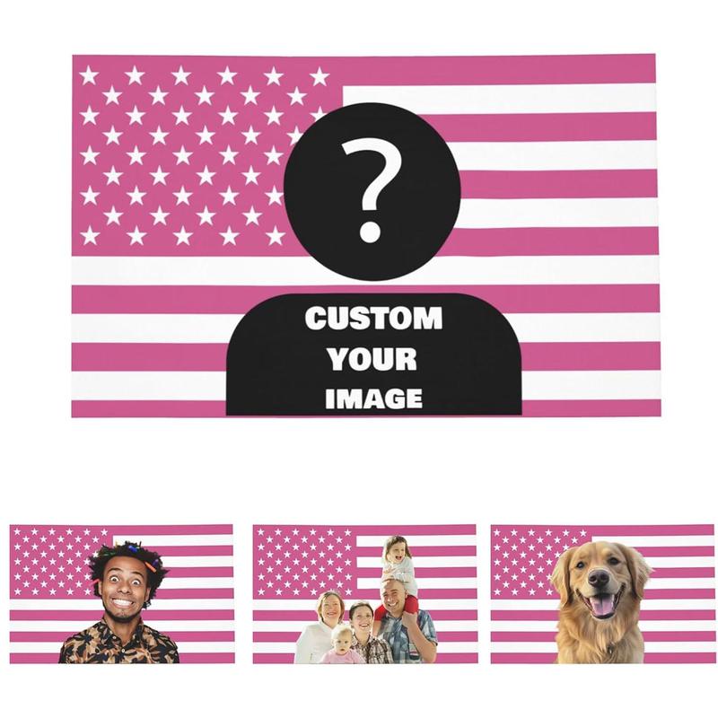 Custom Pink America Flag 40x60 inch Personalized Flags Design Your Image Funny Tapestry Poster For Decorate Clubs Concerts Bars University Dormitories Living Rooms Bedrooms