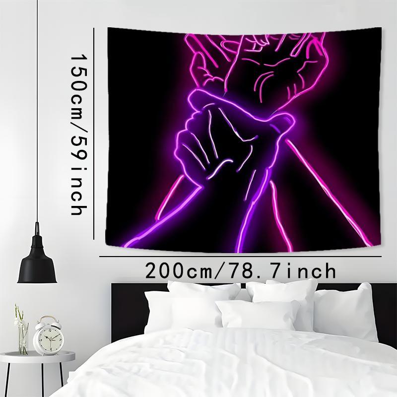 Neon Hand Pattern Tapestry for Room Decor, 1 Count Aesthetic Wall Hanging Decor, Wall Art for Home Living Room & Bedroom, Home Decor Accessories, Men Gifts, Fall Decor, Gift For Girlfriend