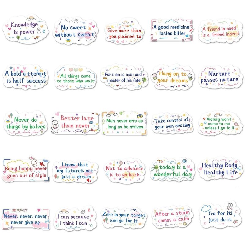 100pcs Motivational English Graffiti Pattern Sticker, Creative Graffiti Decorative Sticker For Computer, Notebook, Luggage, Refrigerator