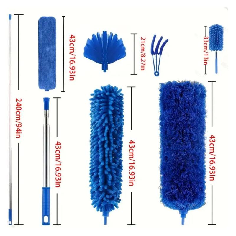 Cleaning Tool Set, 1 Set Including Duster & Mop & Duster Head, Household Reusable Cleaning Tool for High Ceiling, Furniture, Car