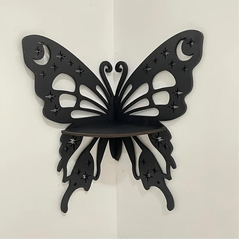 Butterfly Design Wall Mounted Storage Rack, 1 Count Hollow Out Design Hanging  Decoration, Home Organizer for Living Room Bedroom Bathroom