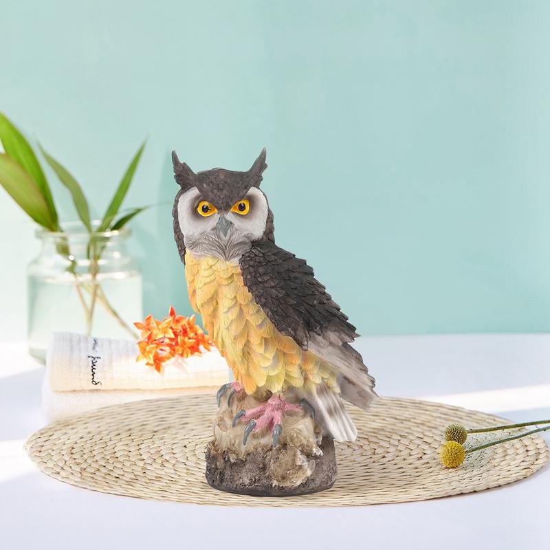 Owl Decor Statue Sculpture for Home, Office, Bookshelf, TV Stand Halloween Decoration Resin Animal Sculpture Crafts