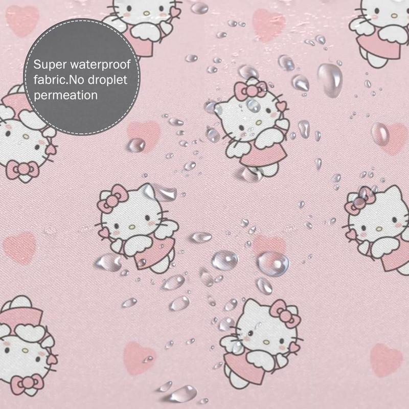 Hello Cat Kitty Shower Curtain Hello Cat Kitty Anime Bathroom Curtain Waterproof Curtain for Bathroom Bedroom Home Decor Bathroom Accessories 55x72 Inch